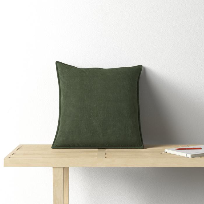 Edgar Square Cotton Velvet Throw Pillow
