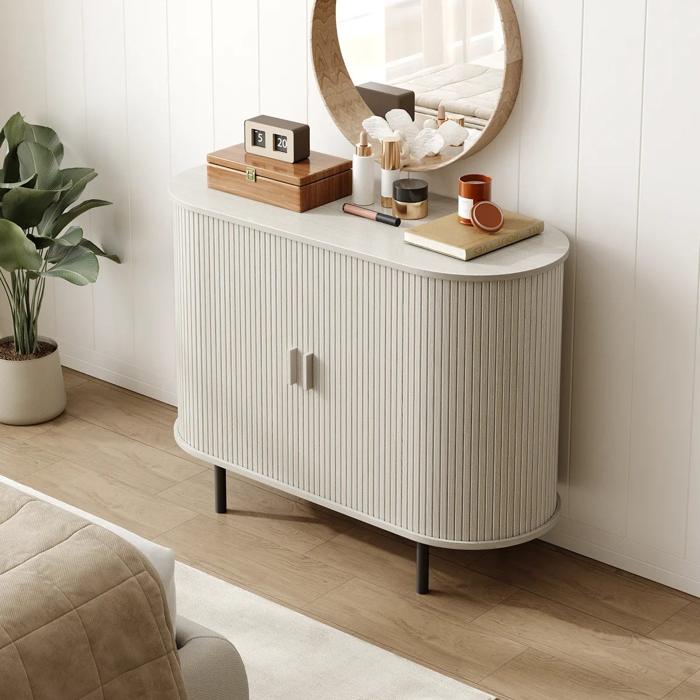 Jamyia Wood Sideboard with 2 Doors and Adjustable Shelves