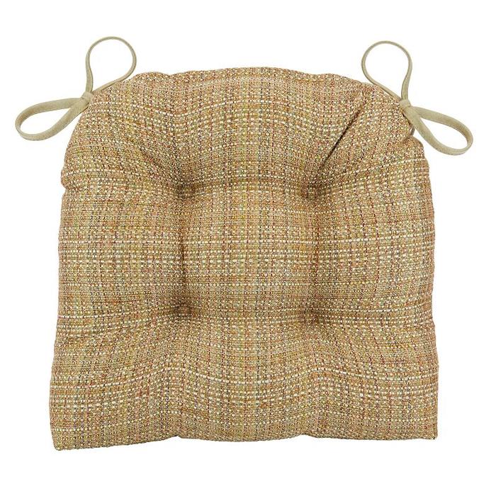 Reversible Tufted Chair Pad with Ties
