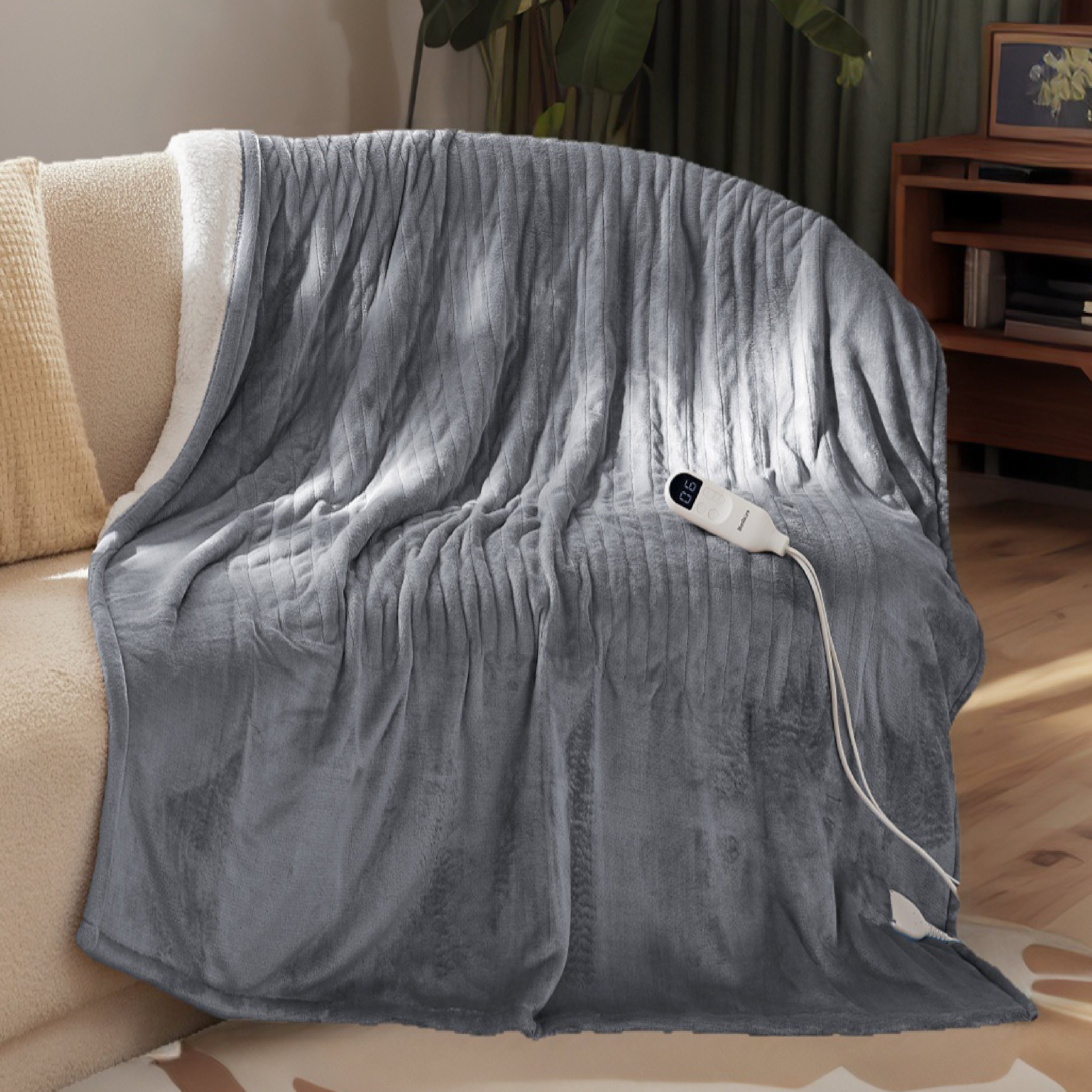 Winter Electric Blanket Soft Flannel Heated Blanket, Fast Heating with 10 Time Settings & 6 Heat Settings